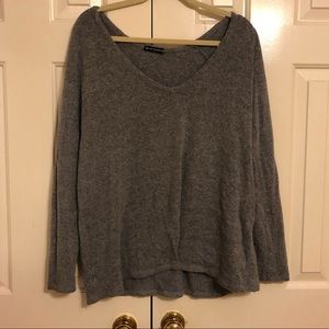 Brandy Melville comfy gray scoop neck sweater